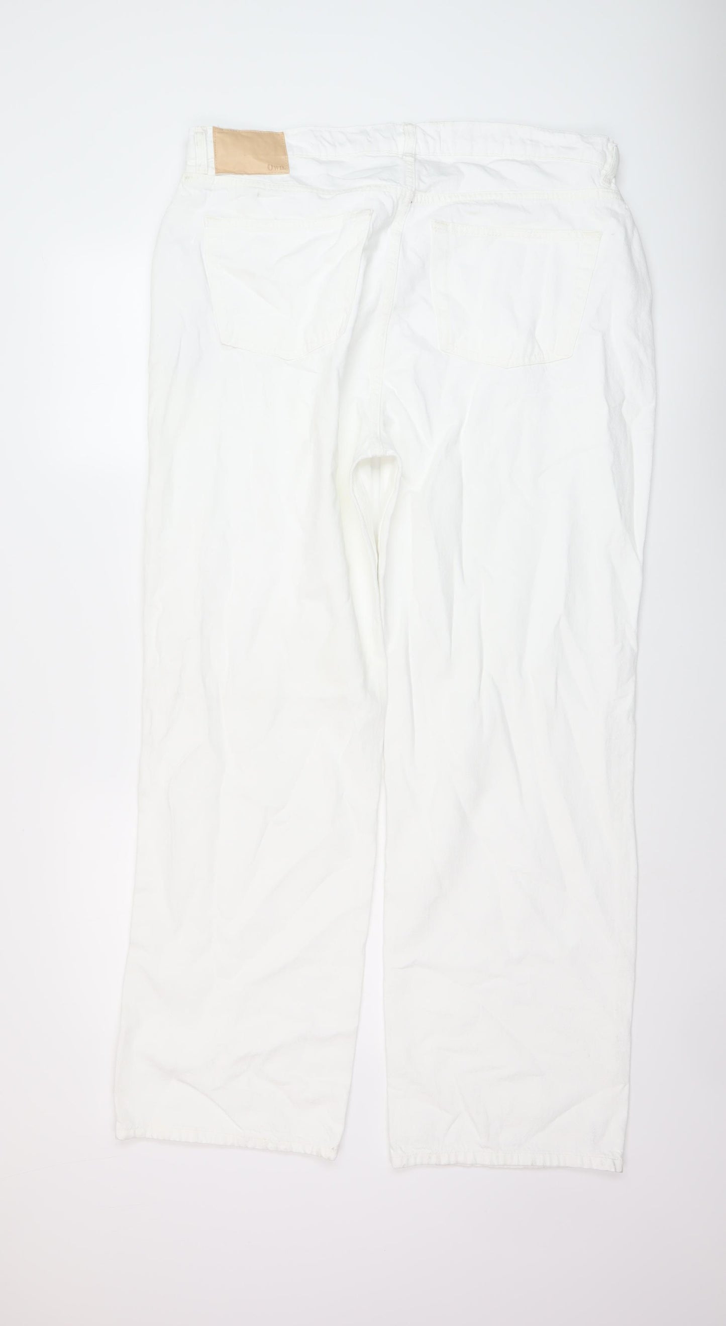 NEXT Mens White Cotton Straight Jeans Size 36 in L32 in Regular Button