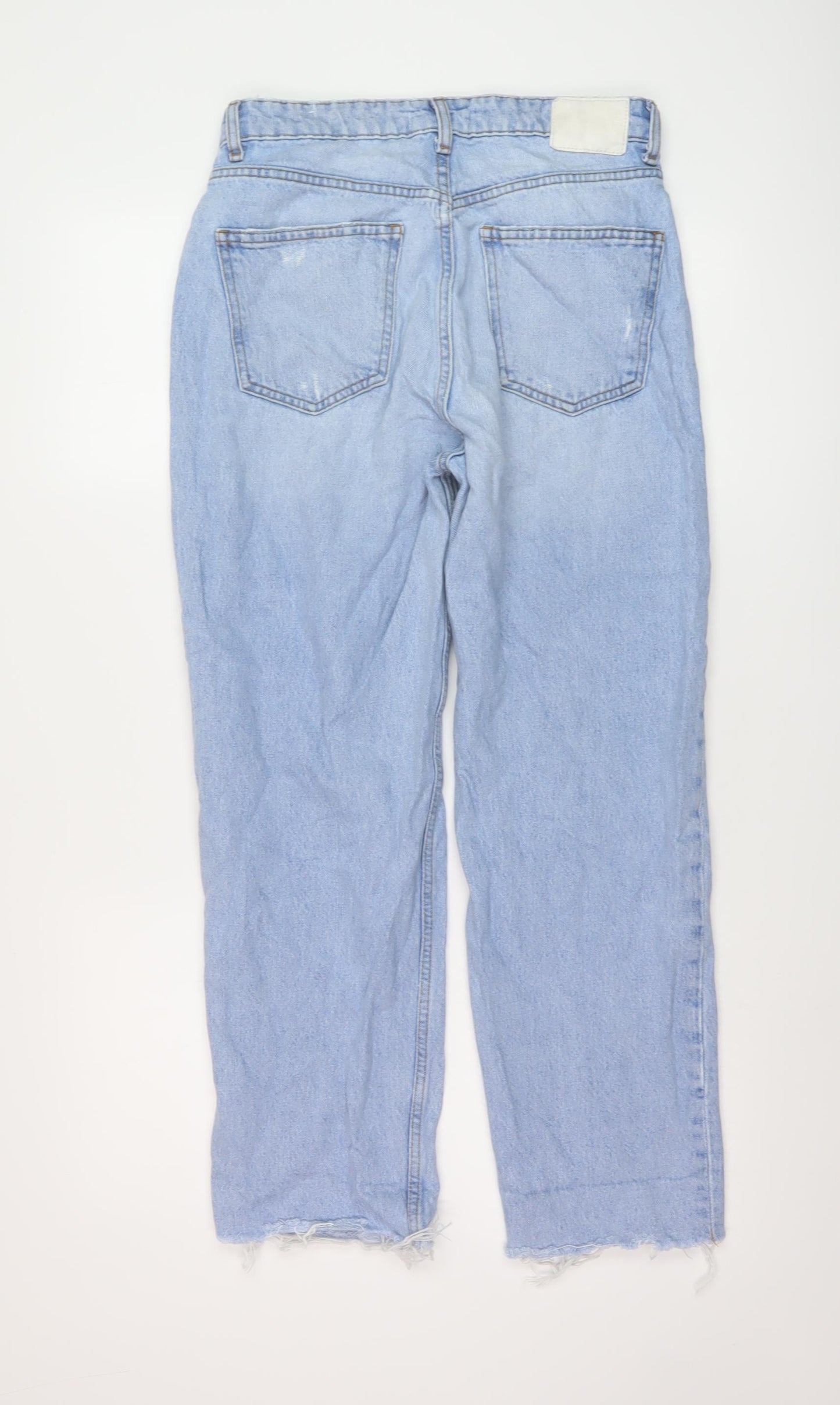 Pull&Bear Womens Blue Cotton Mom Jeans Size 10 L26 in Regular Button