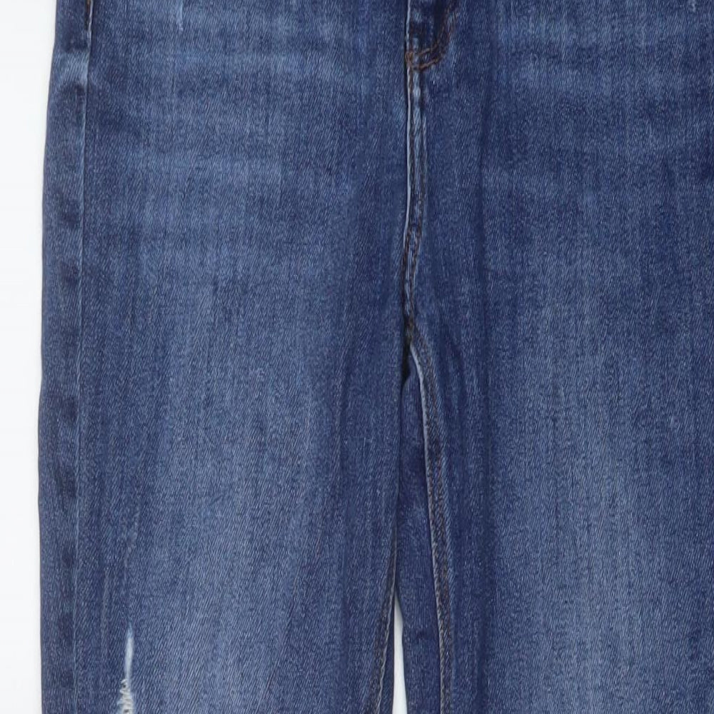 River Island Womens Blue Cotton Skinny Jeans Size 12 L30 in Regular Button