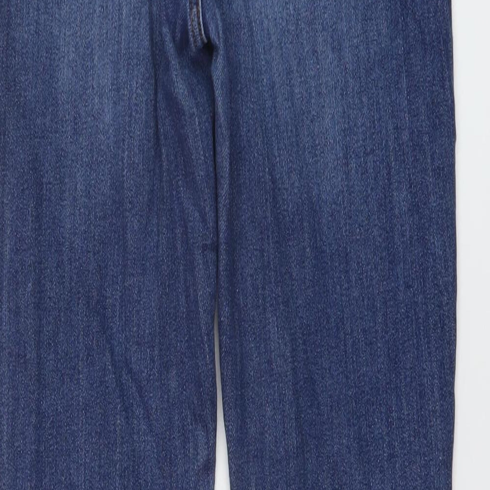 River Island Womens Blue Cotton Skinny Jeans Size 12 L30 in Regular Button