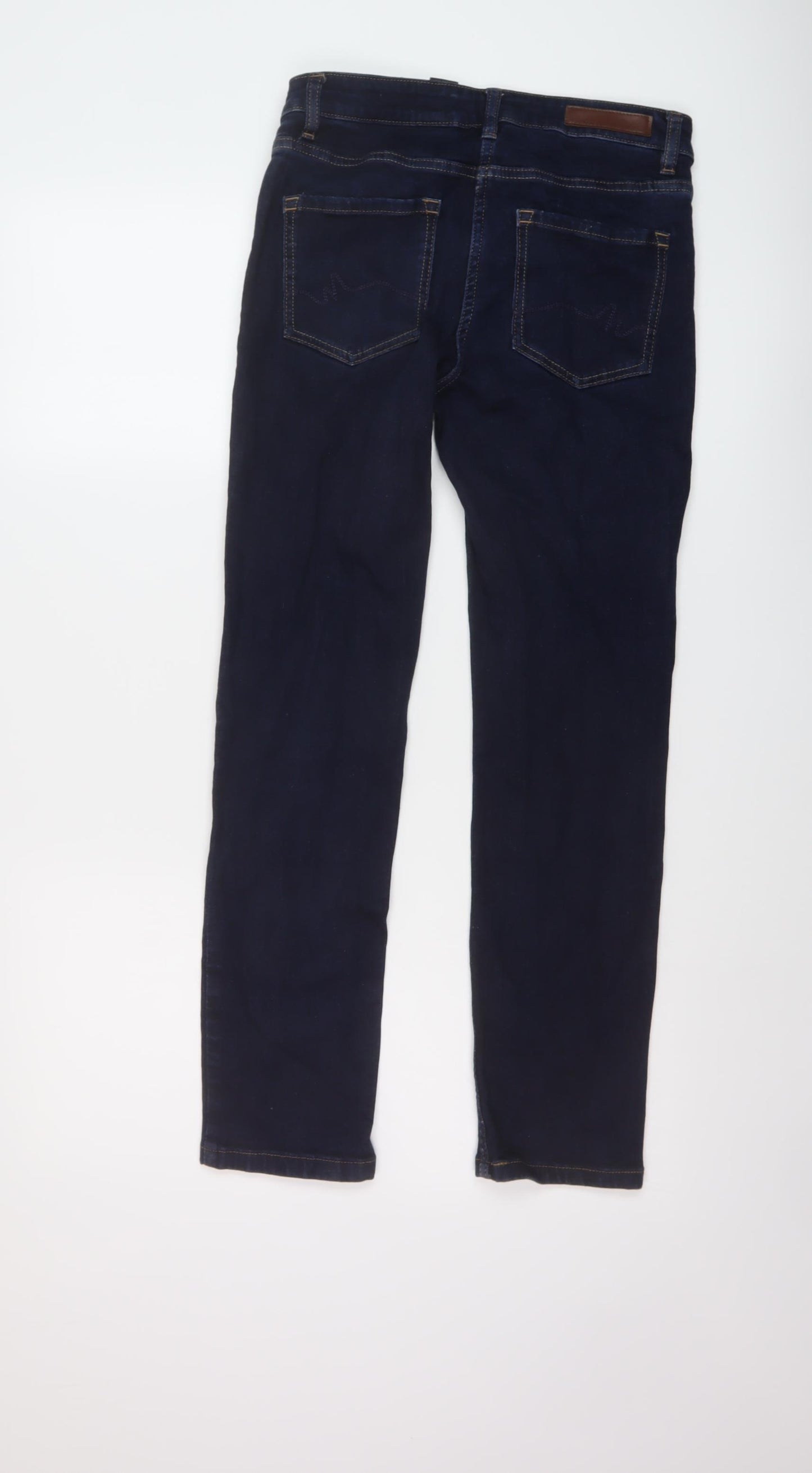 NEXT Womens Blue Cotton Skinny Jeans Size 10 L28 in Slim Button