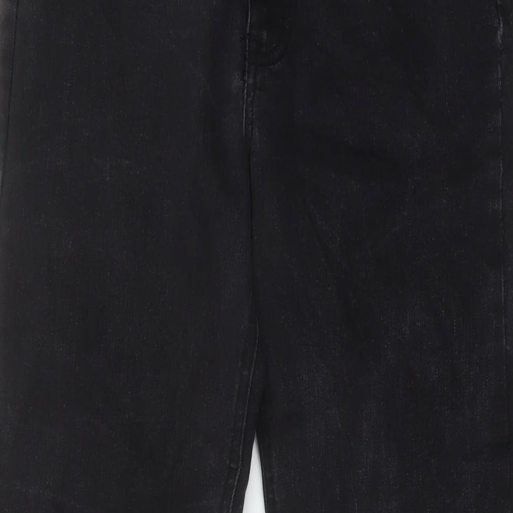 Pull&Bear Womens Black Cotton Bootcut Jeans Size 12 L32 in Regular Button