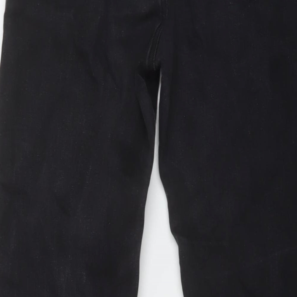 Pull&Bear Womens Black Cotton Bootcut Jeans Size 12 L32 in Regular Button