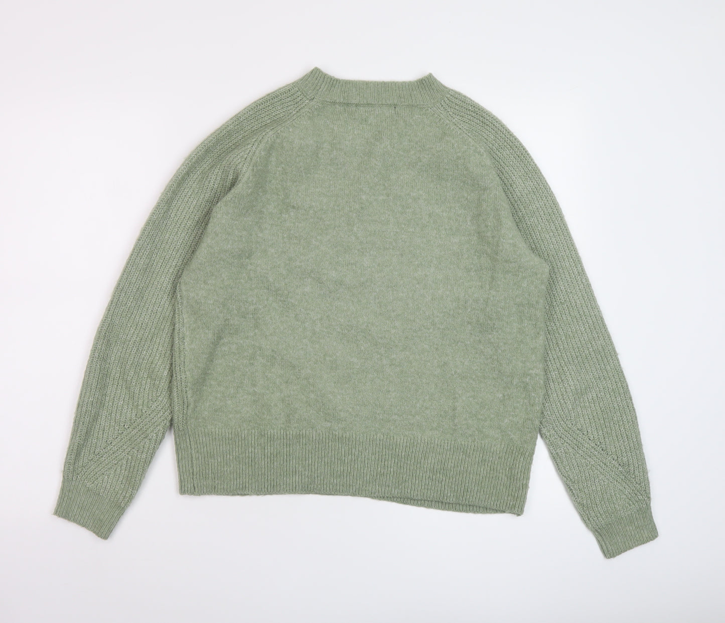 Marks and Spencer Womens Green Crew Neck Acrylic Pullover Jumper Size S