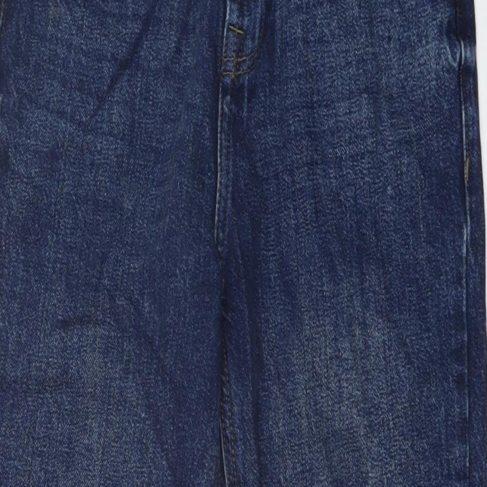 F&F Womens Blue Cotton Mom Jeans Size 8 L24 in Regular Button