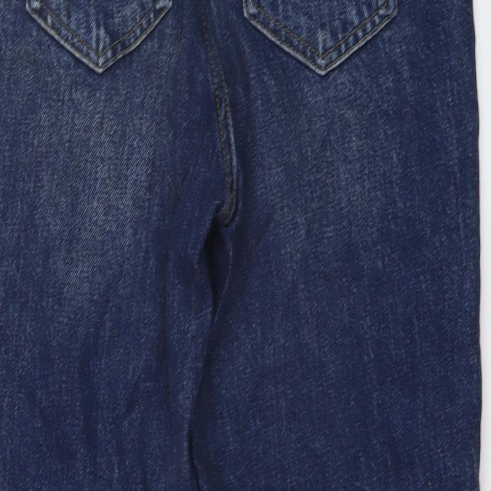 F&F Womens Blue Cotton Mom Jeans Size 8 L24 in Regular Button