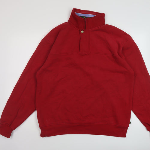 Orvis Mens Red Cotton Pullover Sweatshirt Size L