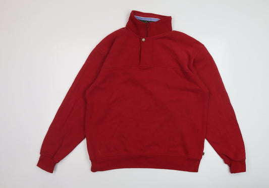 Orvis Mens Red Cotton Pullover Sweatshirt Size L