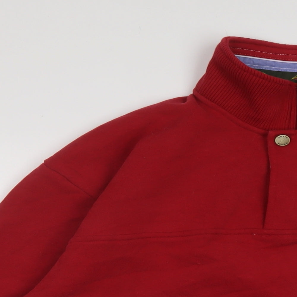 Orvis Mens Red Cotton Pullover Sweatshirt Size L