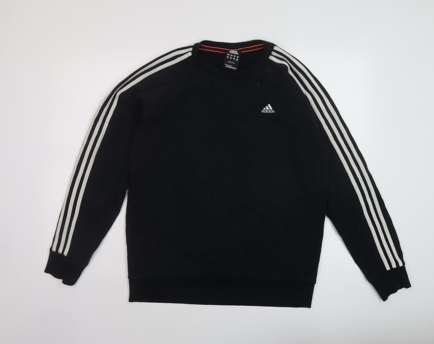 adidas Mens Black Cotton Pullover Sweatshirt Size M