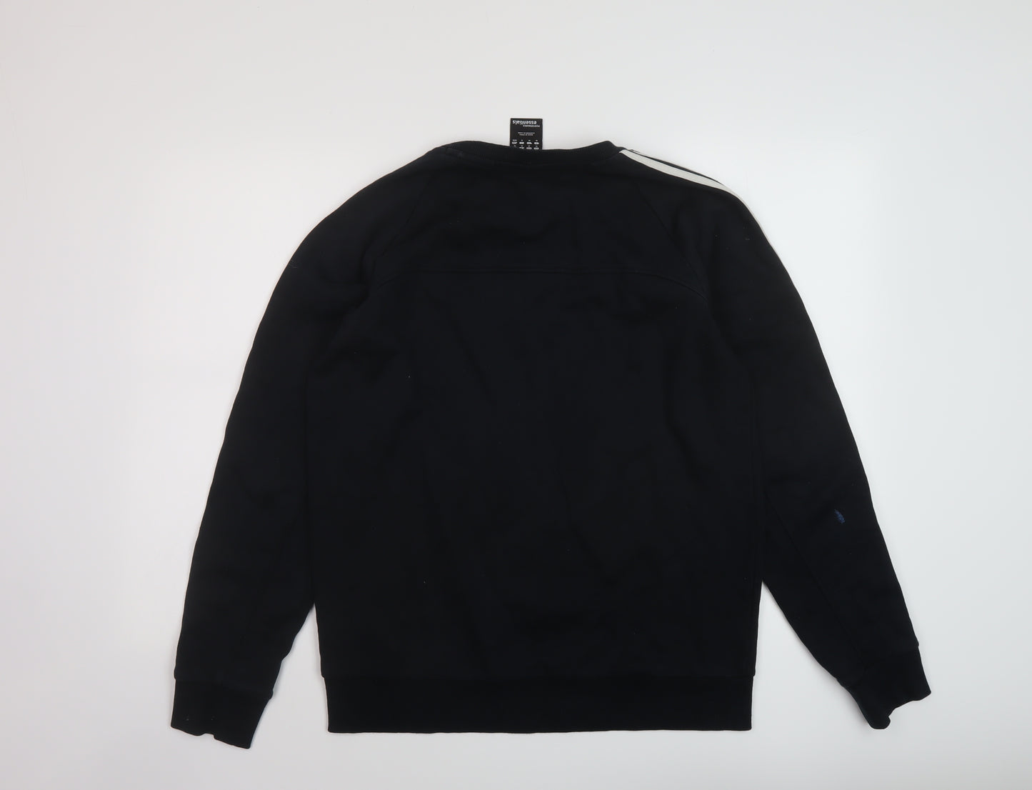 adidas Mens Black Cotton Pullover Sweatshirt Size M