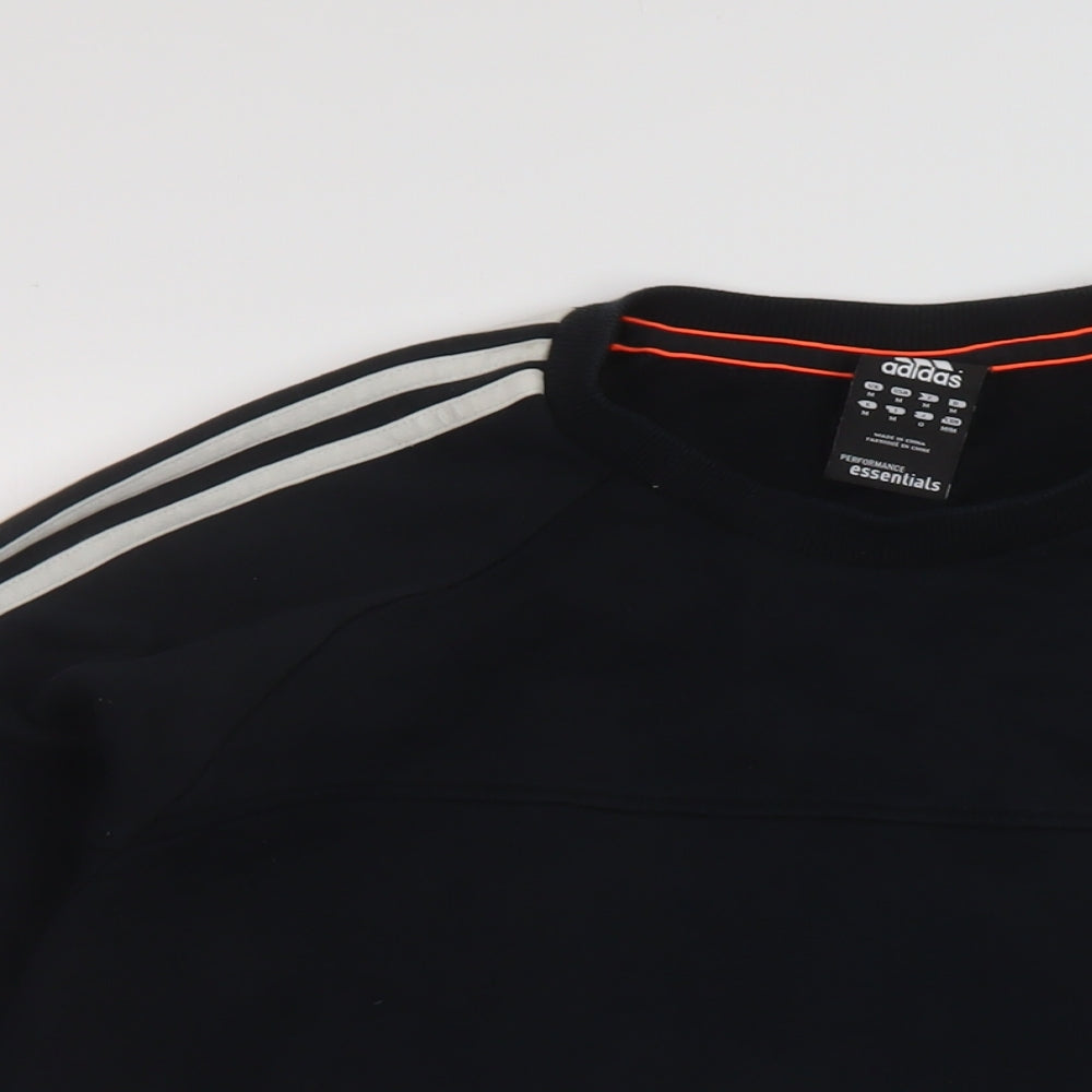 adidas Mens Black Cotton Pullover Sweatshirt Size M