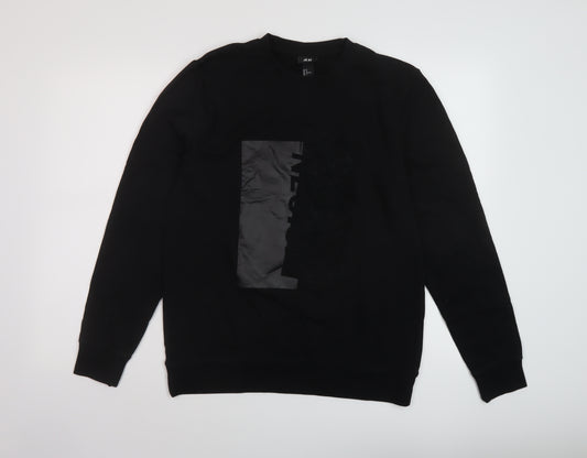 H&M Womens Black Cotton Pullover Sweatshirt Size M Pullover