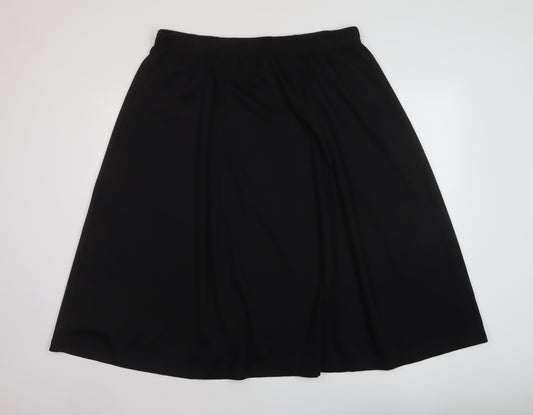 Damart Womens Black Polyester A-Line Skirt Size 24