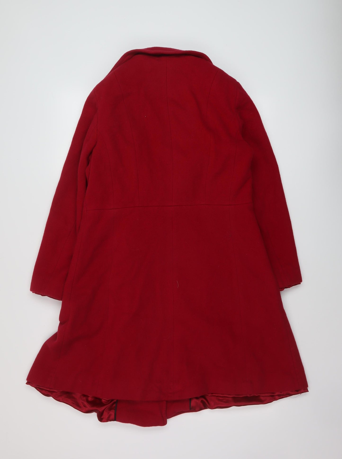 Marks and Spencer Womens Red Overcoat Coat Size 12 Zip