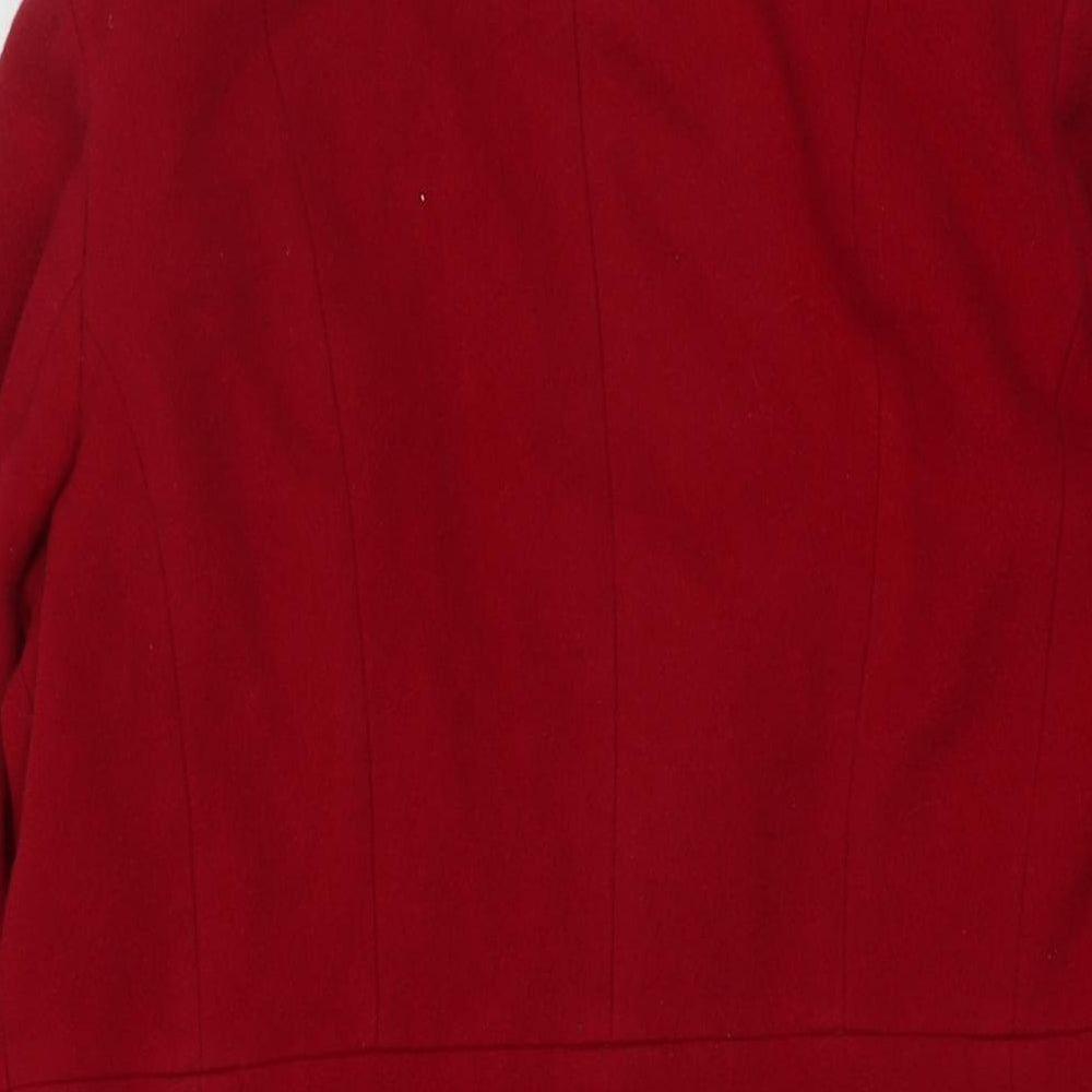 Marks and Spencer Womens Red Overcoat Coat Size 12 Zip