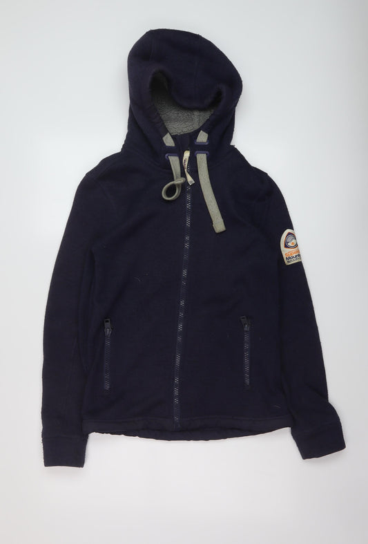 Superdry Womens Blue Polyester Full Zip Hoodie Size S Zip