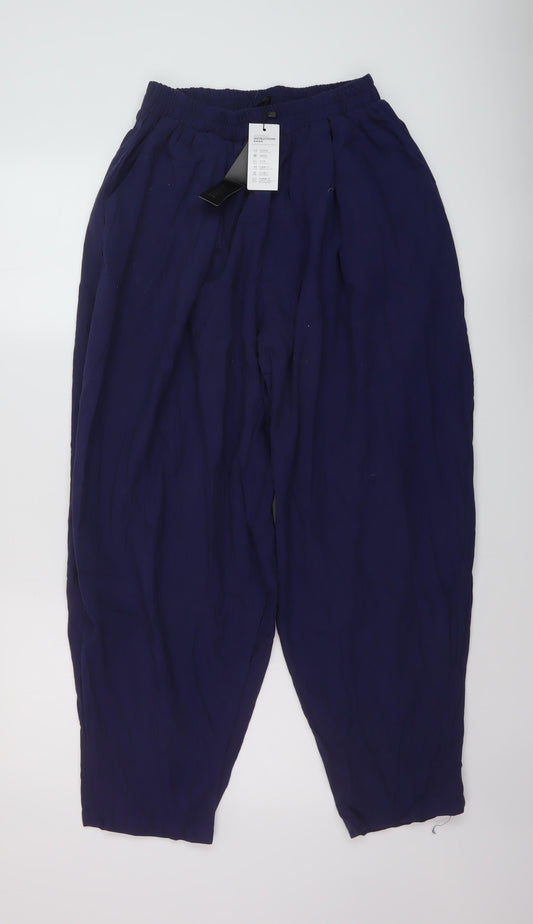 Zanzea Womens Blue Polyester Trousers Size L L27 in Regular