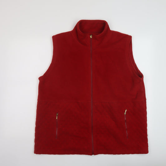 Country Rose Womens Red Gilet Jacket Size 18 Zip