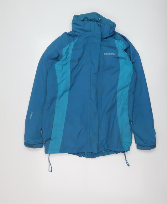 Mountain Warehouse Womens Blue Rain Coat Coat Size 14 Zip