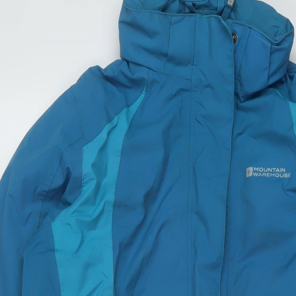 Mountain Warehouse Womens Blue Rain Coat Coat Size 14 Zip