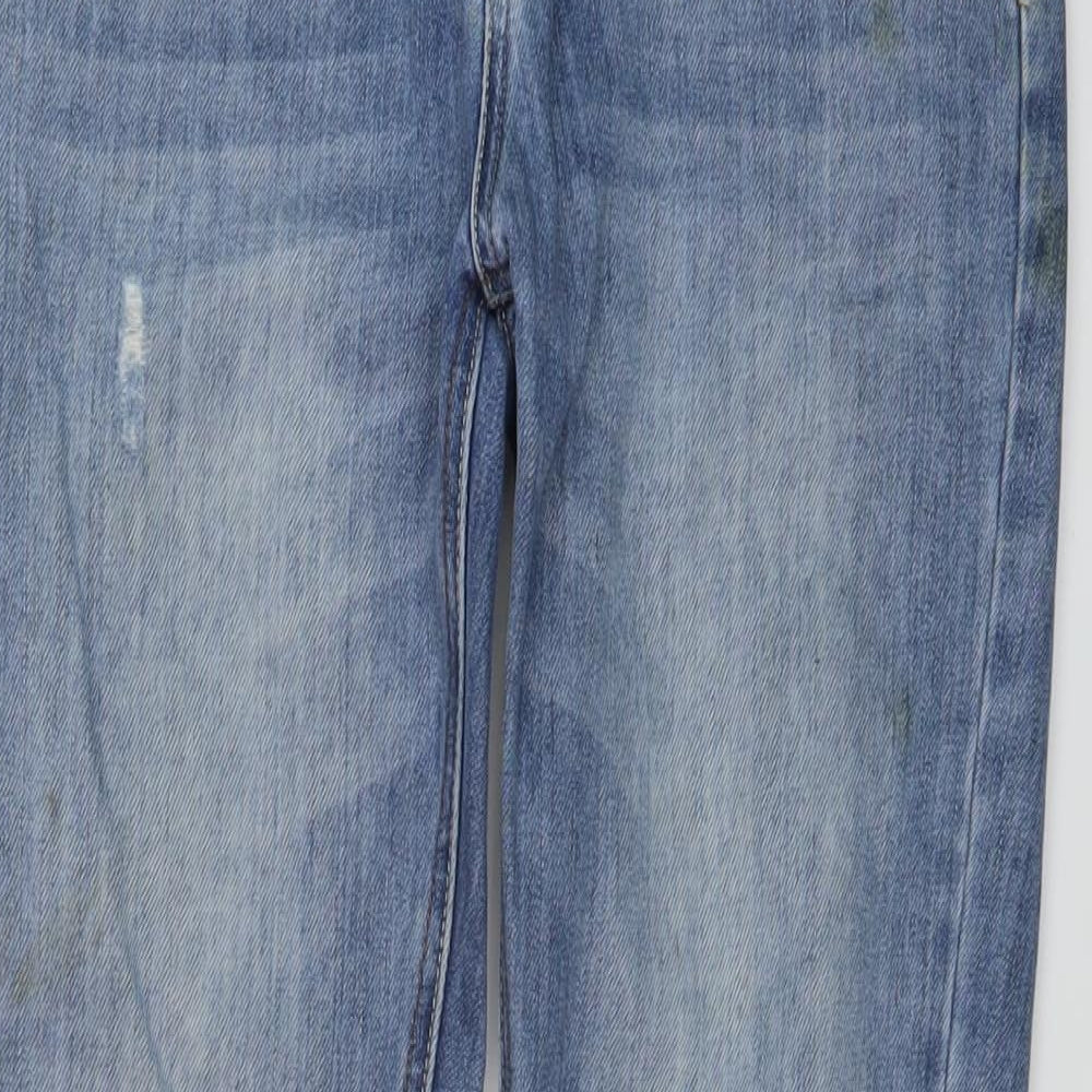 Hush Womens Blue Cotton Straight Jeans Size 8 L29 in Regular Button