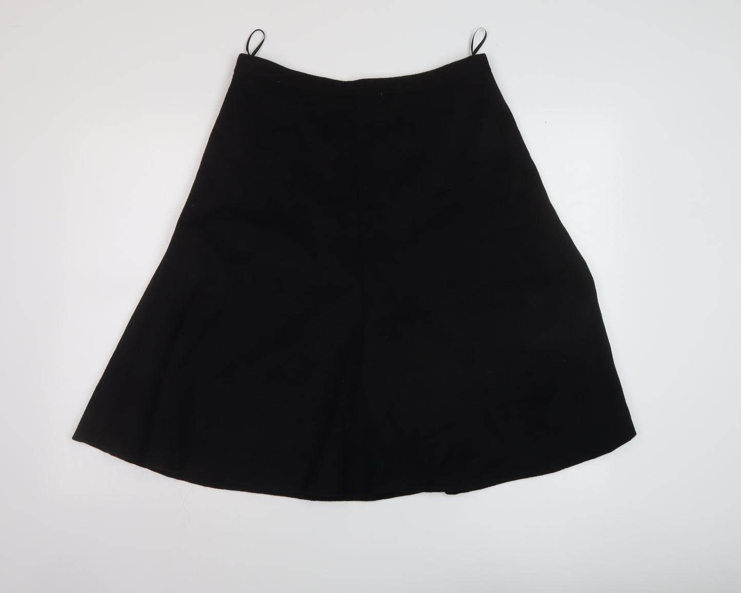 Marks and Spencer Womens Black Wool A-Line Skirt Size 12 Zip