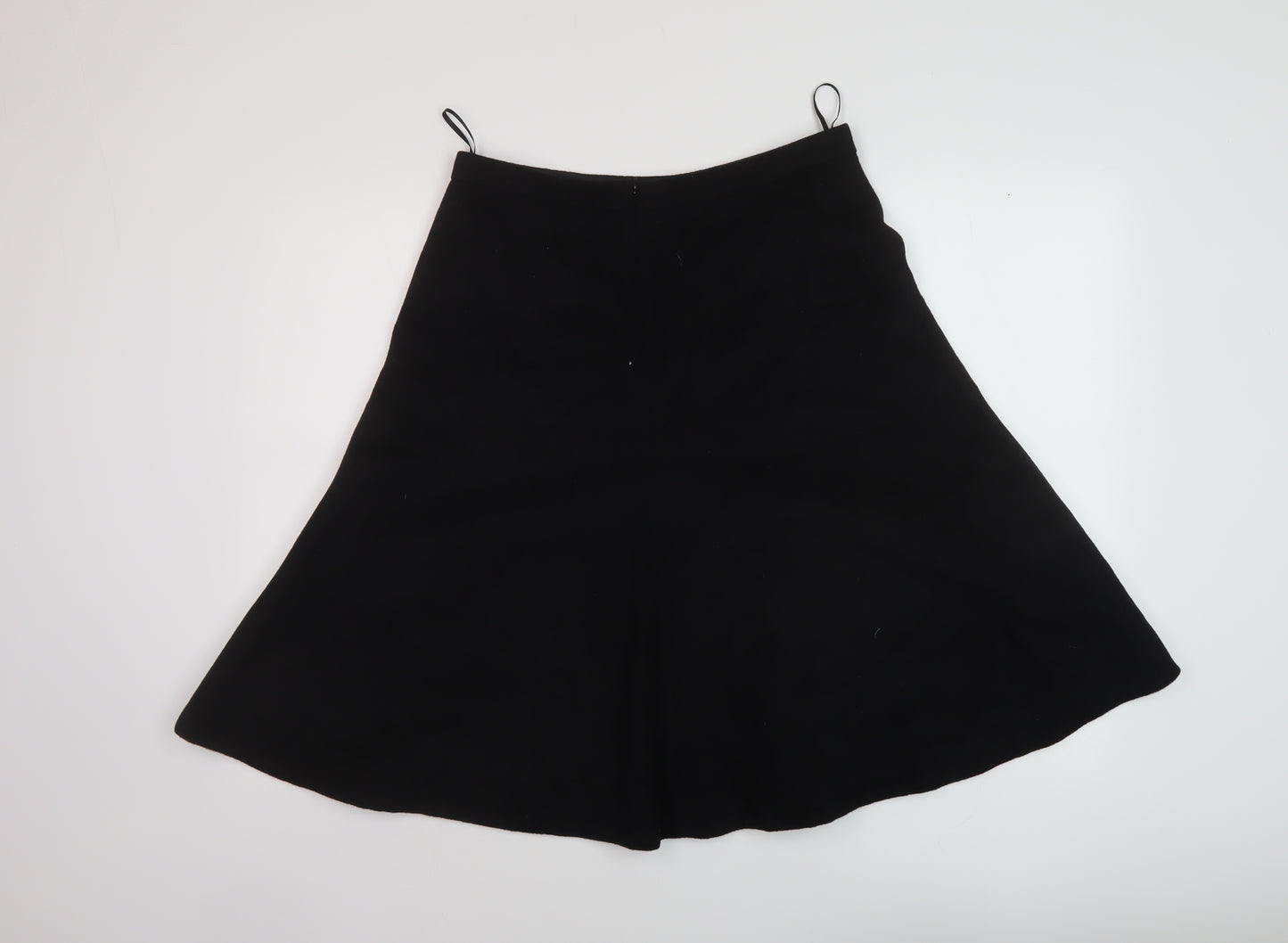 Marks and Spencer Womens Black Wool A-Line Skirt Size 12 Zip