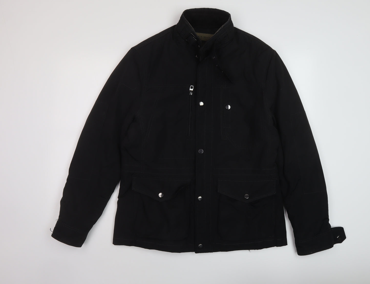 Zara Mens Black Jacket Size L Zip