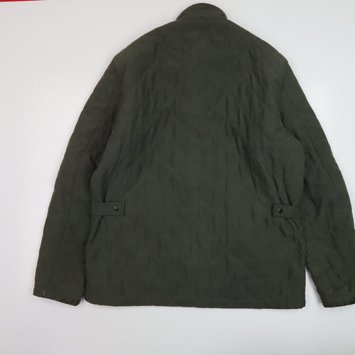 Barbour Mens Green Quilted Jacket Size L Zip