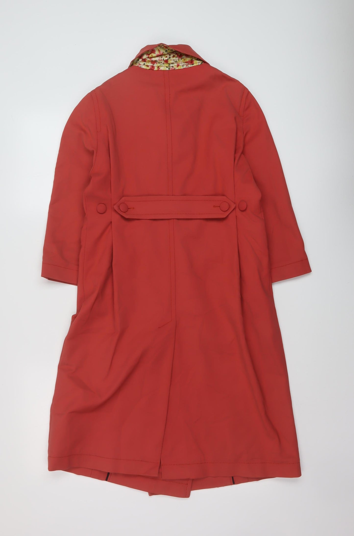 Paul Smith Womens Orange Overcoat Coat Size 14 Button