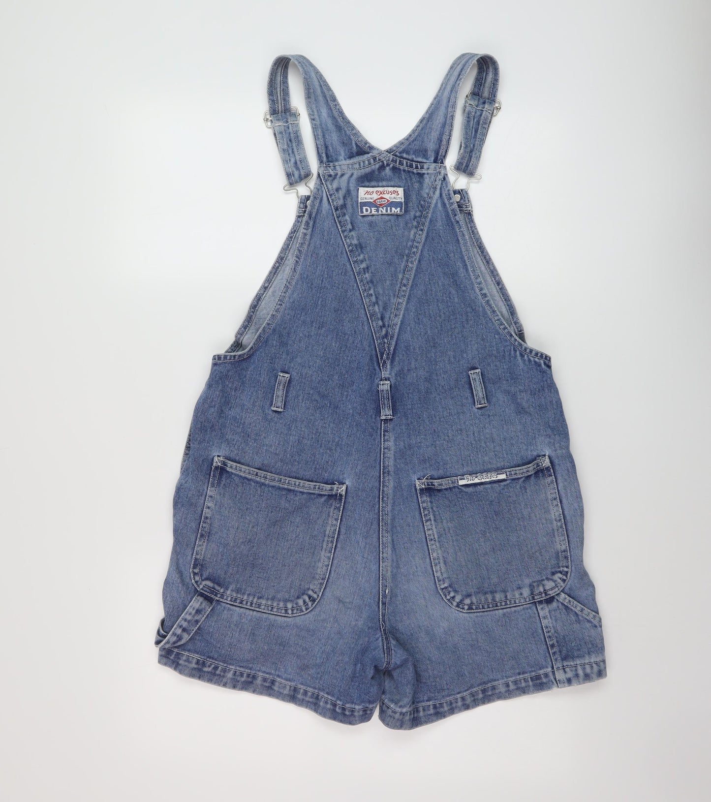 No Excuses Womens Blue Cotton Dungaree One-Piece Size M Buckle