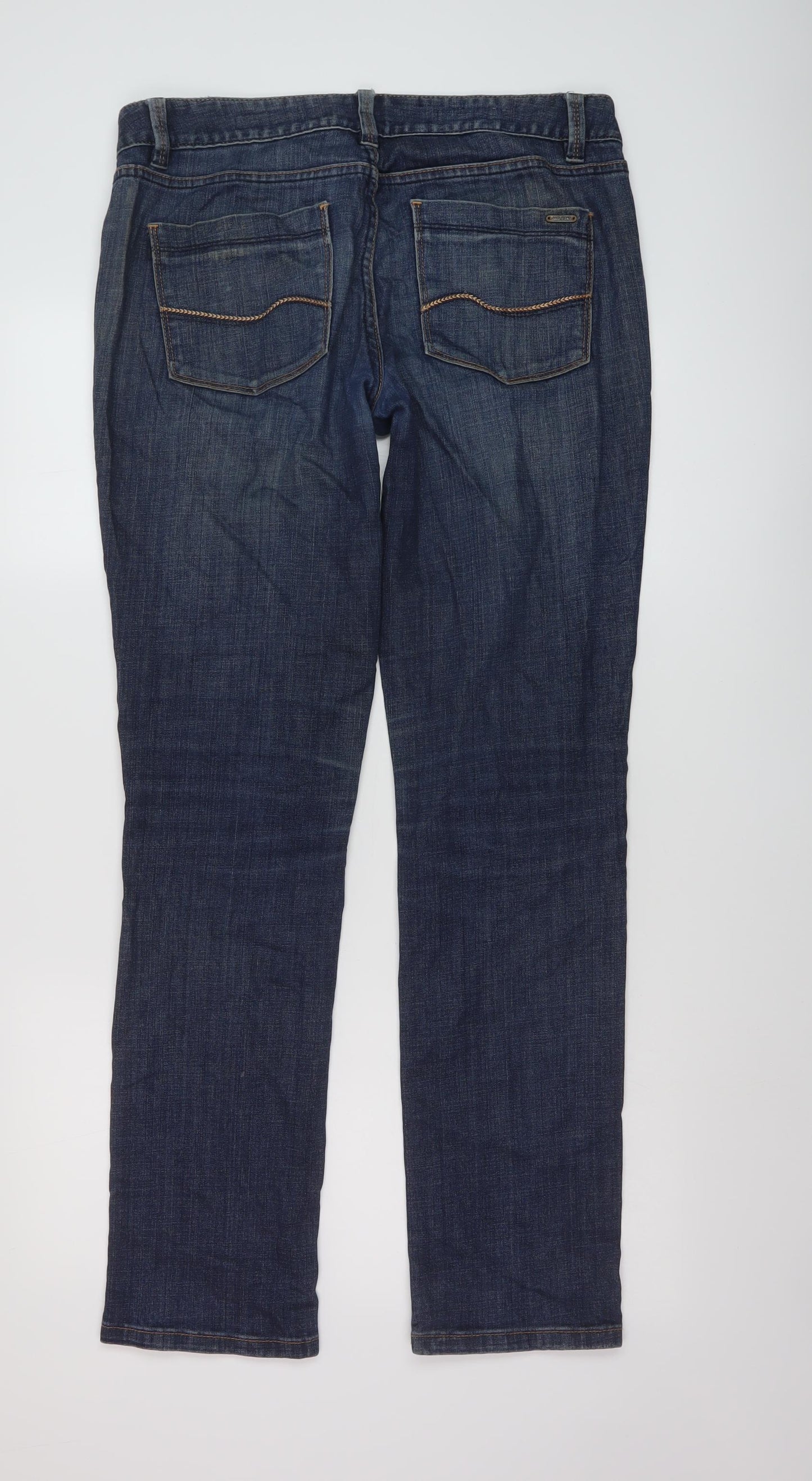 Jag Jeans Womens Blue Cotton Straight Jeans Size 12 L32 in Regular Button