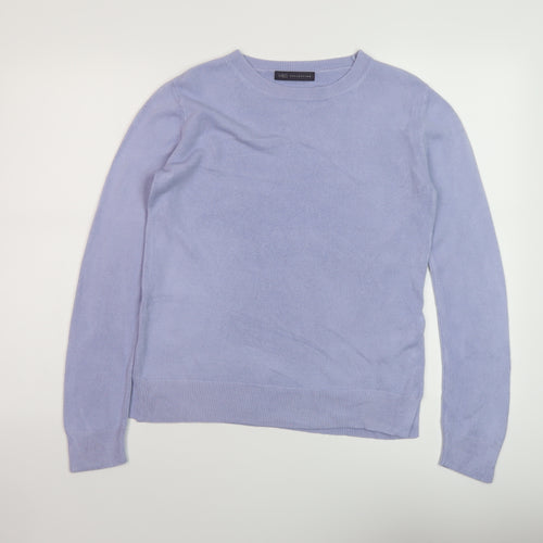 Marks and Spencer Womens Blue Crew Neck Acrylic Pullover Jumper Size 12