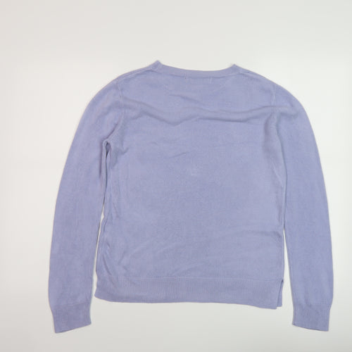 Marks and Spencer Womens Blue Crew Neck Acrylic Pullover Jumper Size 12