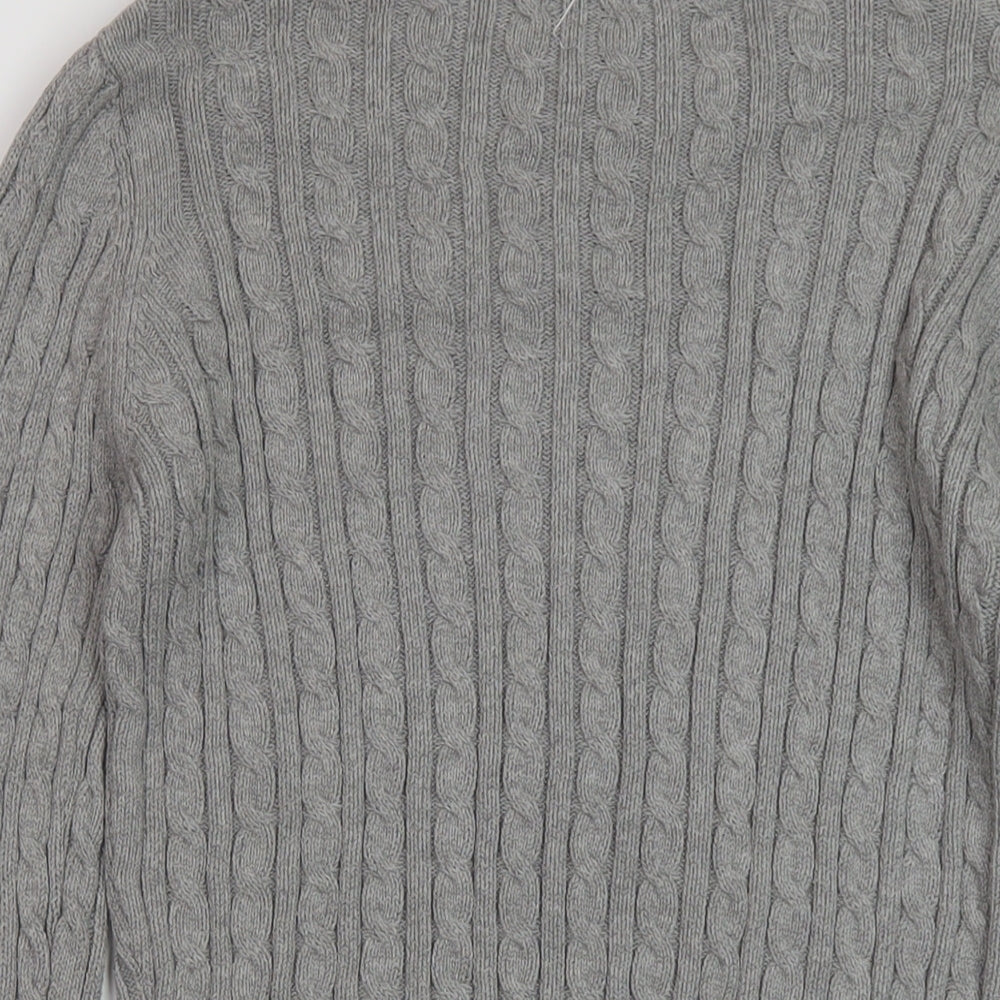 Kangol Womens Grey Crew Neck Cotton Pullover Jumper Size 14