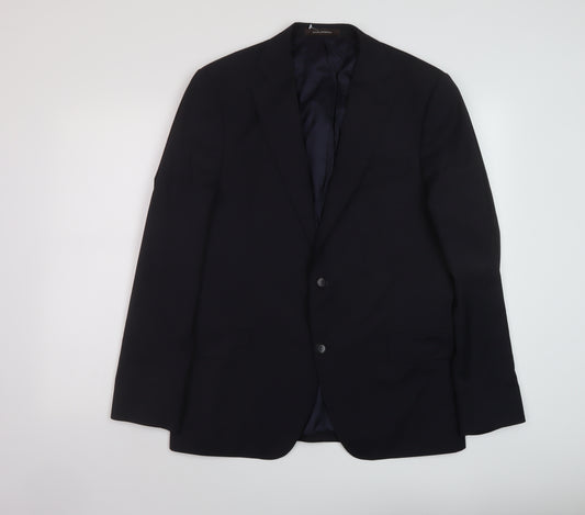 Oscar Jacobson Mens Black Polyester Jacket Suit Jacket Size 42 Regular