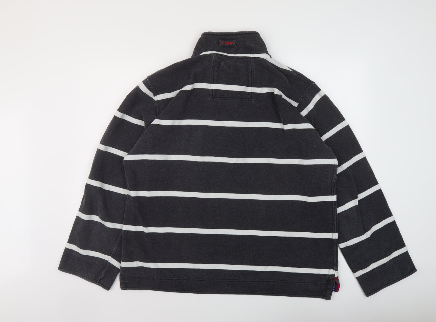 Crew Clothing Mens Grey Striped Cotton Pullover Sweatshirt Size XL