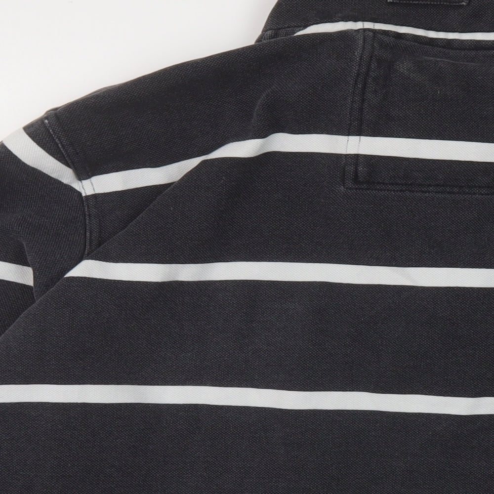 Crew Clothing Mens Grey Striped Cotton Pullover Sweatshirt Size XL