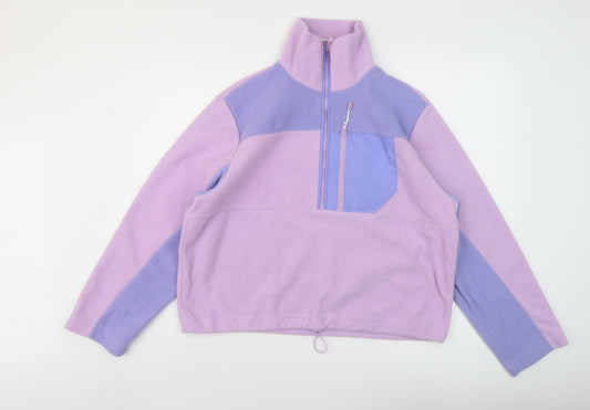 Monki Womens Purple Polyester Pullover Sweatshirt Size M Zip