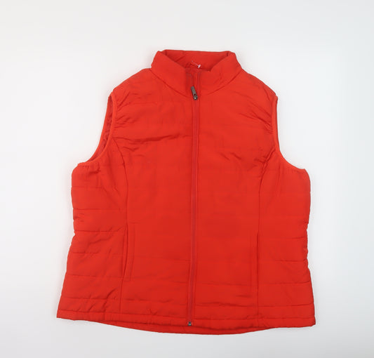 Marks and Spencer Womens Red Gilet Waistcoat Size 18 Zip