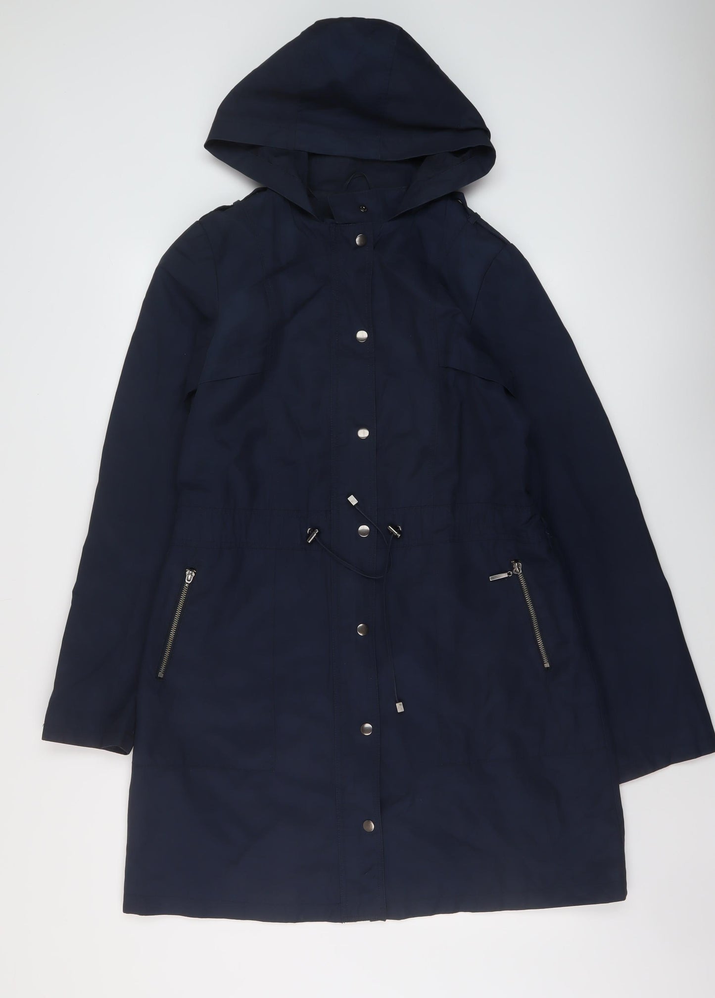 Long Tall Sally Womens Blue Parka Coat Size 12 Zip