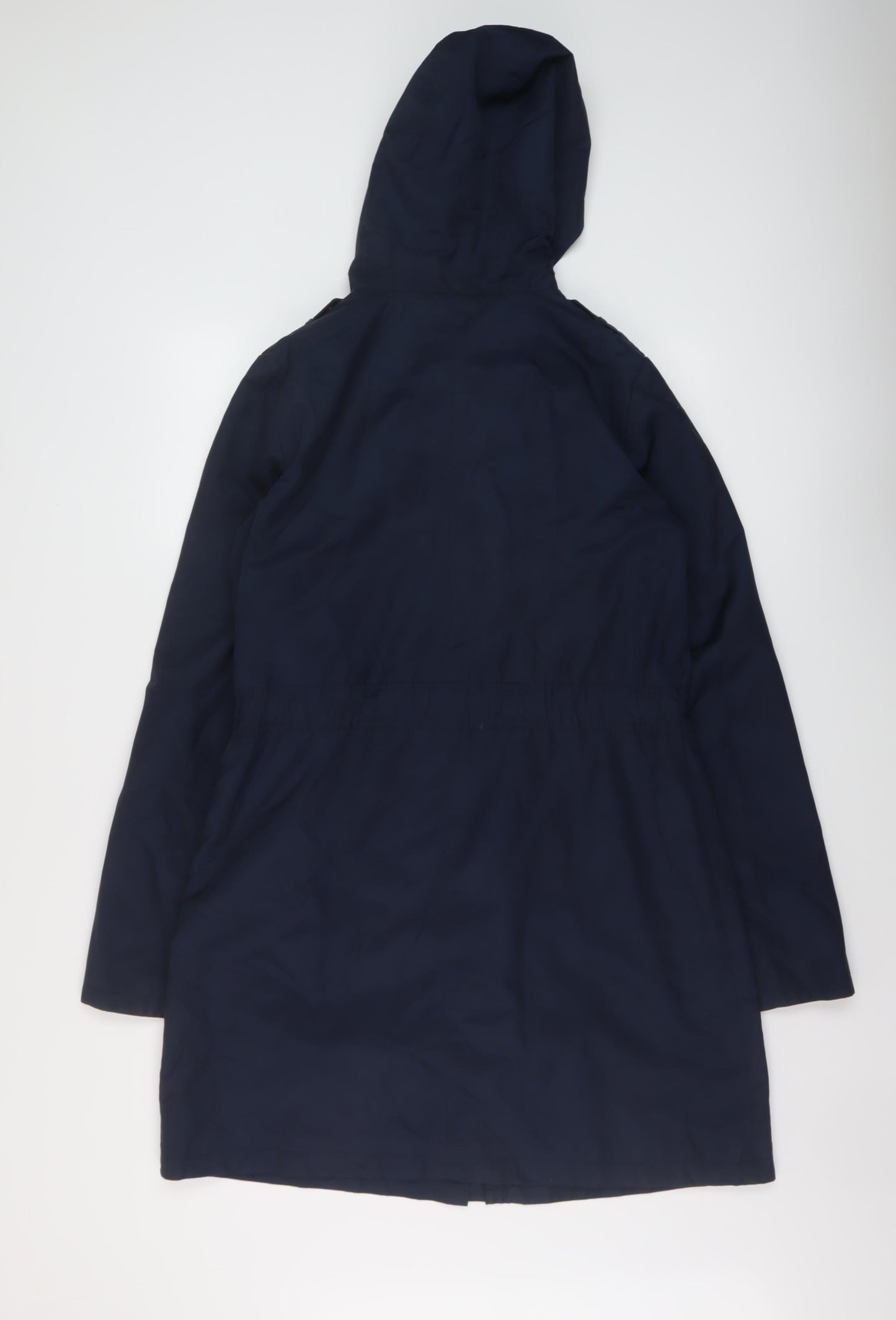 Long Tall Sally Womens Blue Parka Coat Size 12 Zip