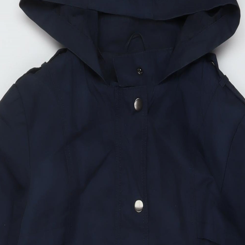 Long Tall Sally Womens Blue Parka Coat Size 12 Zip