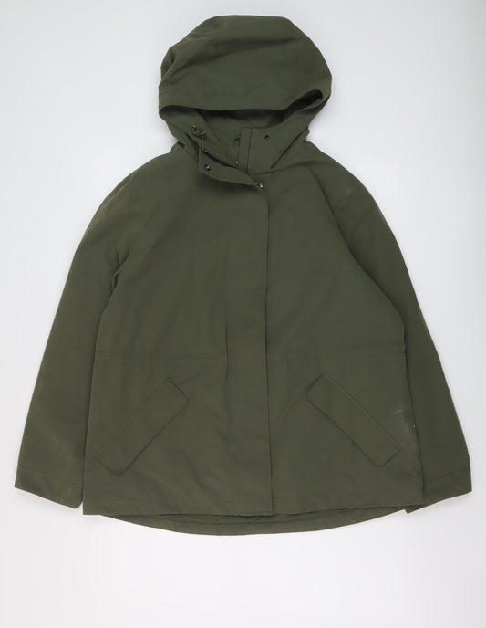 Marks and Spencer Womens Green Rain Coat Coat Size 14 Zip