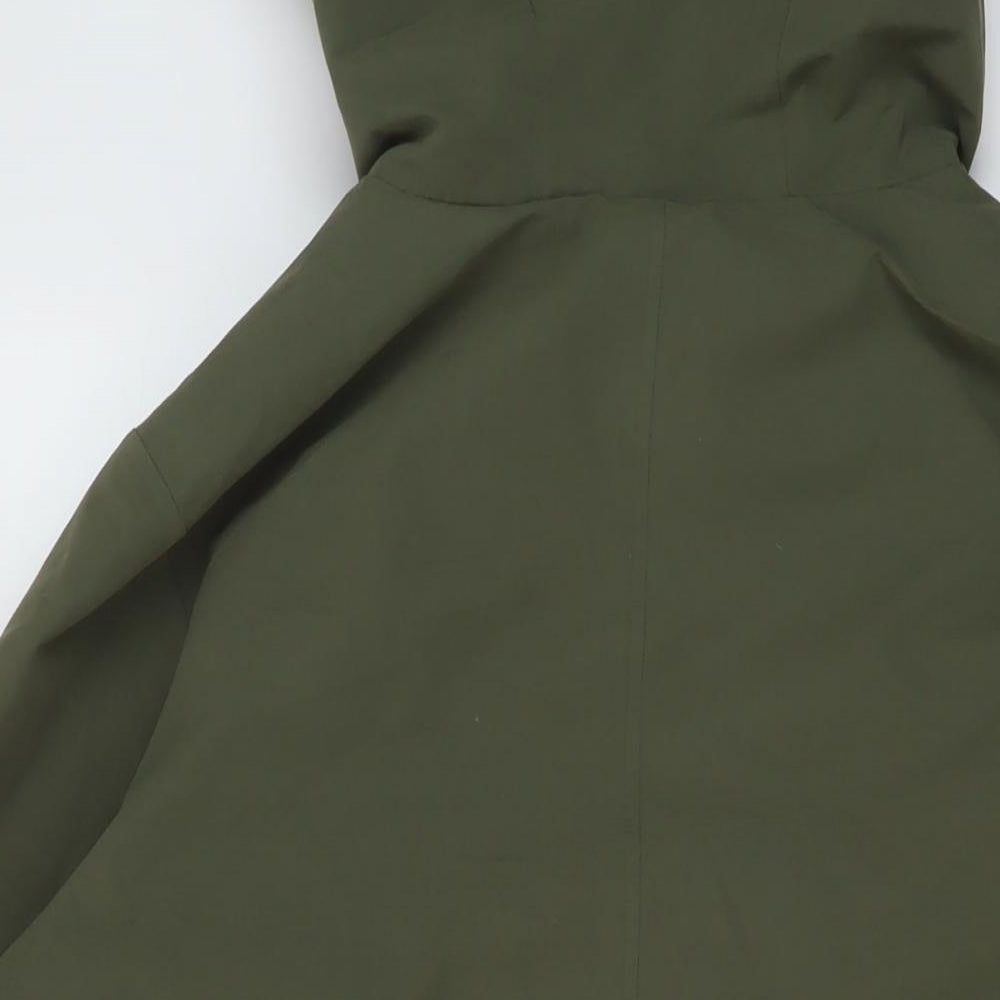 Marks and Spencer Womens Green Rain Coat Coat Size 14 Zip