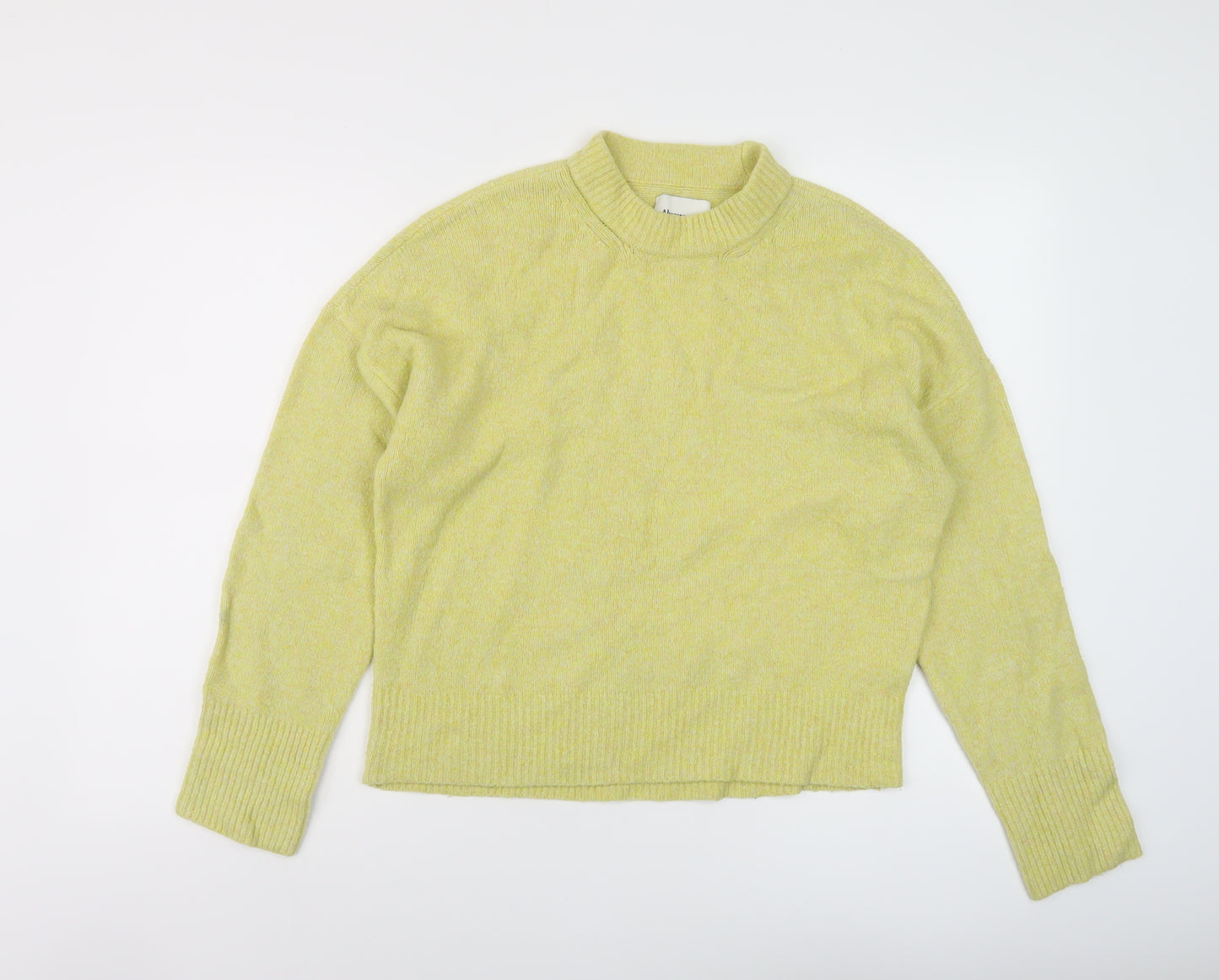 Abercrombie & Fitch Womens Yellow Mock Neck Polyester Pullover Jumper Size S