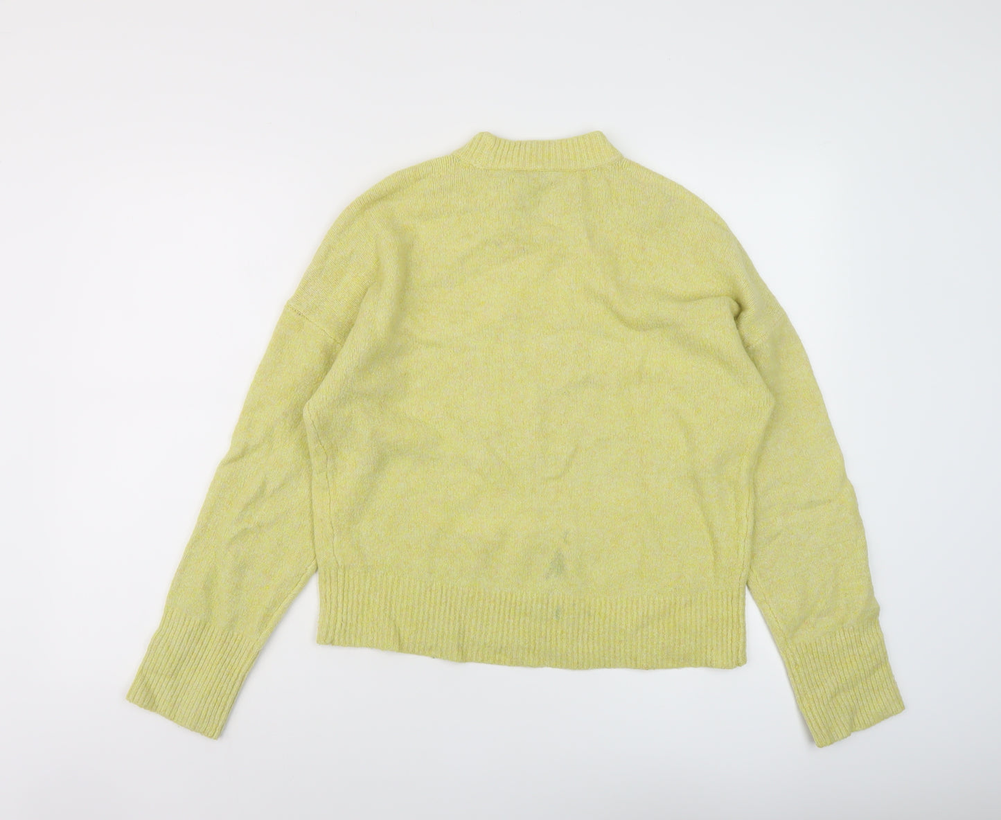 Abercrombie & Fitch Womens Yellow Mock Neck Polyester Pullover Jumper Size S