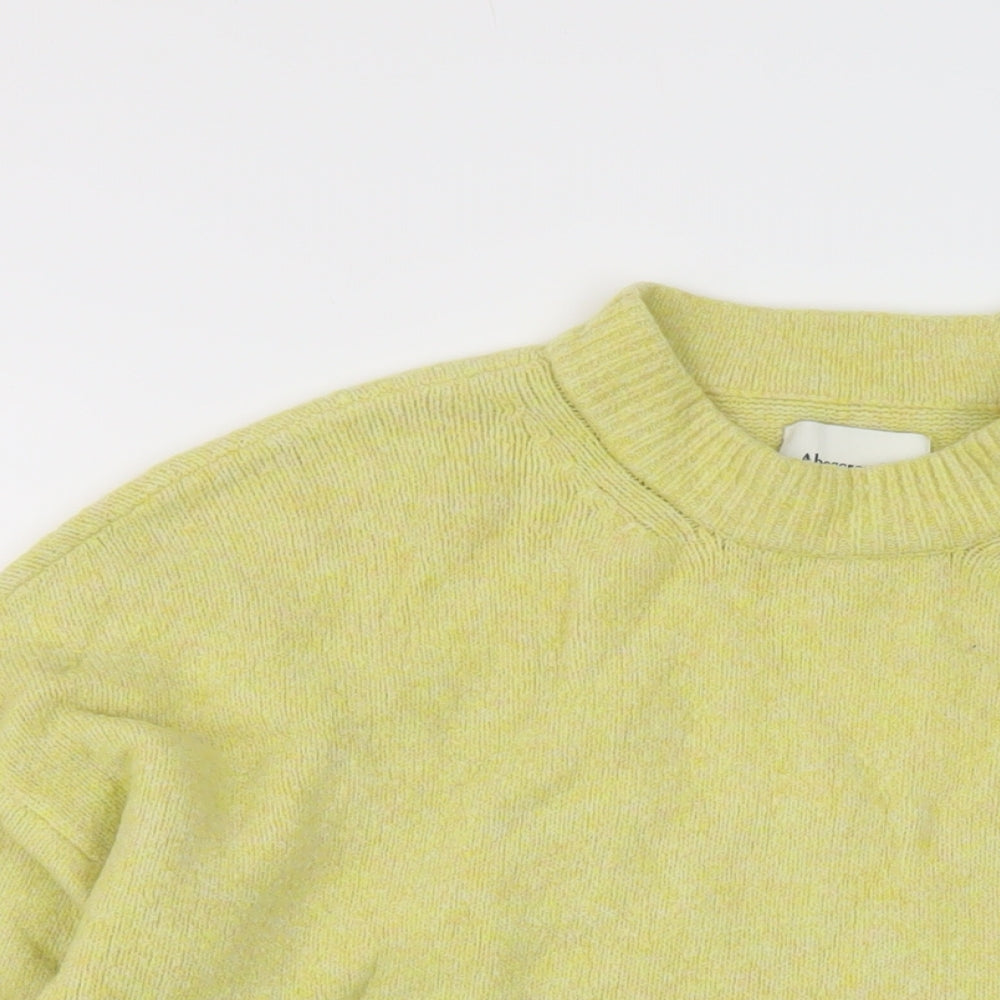 Abercrombie & Fitch Womens Yellow Mock Neck Polyester Pullover Jumper Size S