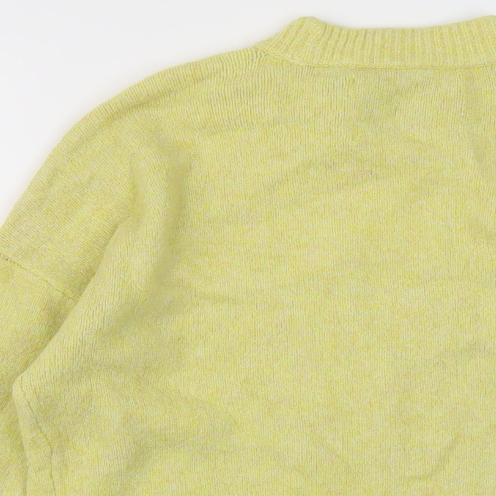 Abercrombie & Fitch Womens Yellow Mock Neck Polyester Pullover Jumper Size S